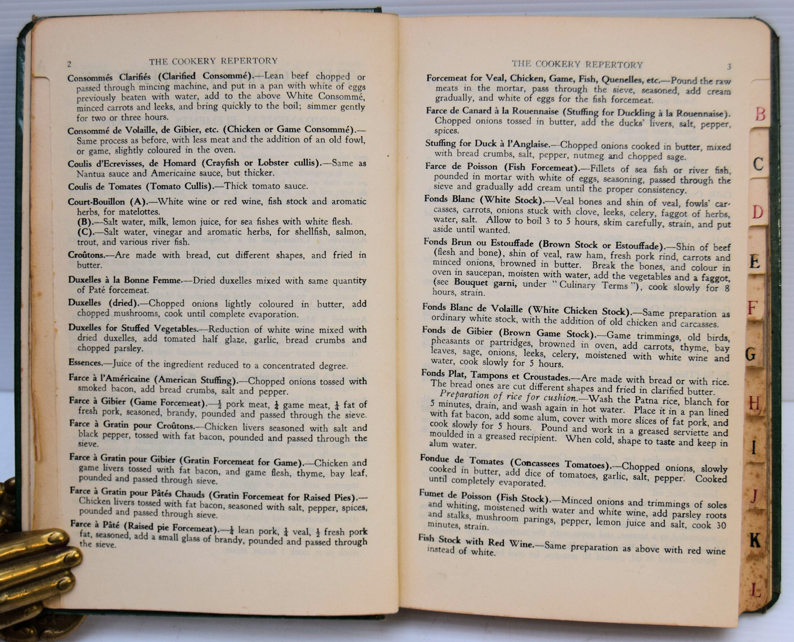 Translated from the Original French Edition by Edouard Brunet (Chef to the Duke and Duchess of Roxburghe). This is the British delux Edition 1950. A wonderful cookery book inspired by & paying homage to the work of renowned Master Chef Auguste Escoffier, Introduction by Louis Saulnier and Edouard Brunet, dedicated to Auguste Escoffier. -The Menu. (Instructions & tips) -Index: A) Fonds de Cuisine - Fundamental Elements of Cookery. B)Garnitures et Sauces - Garnishes and Sauces. C) Hors-d'Oeuvres. D) Potages - Soups. E) Oeufs - Eggs. F) Poissons - Fish. G) Entrees, Releves, Entrees Volantes - Entrees of Abats, Poultry and Game. H) Entrees, Releves, Rotis - Releves and Entrees of Butcher's Meat. I) Salades - Salads. J) Legumes et Pates Alimentaires - Vegetables and Farinaceous Products. K) Entremets - Sweets. L) Savouries. - Image 3
