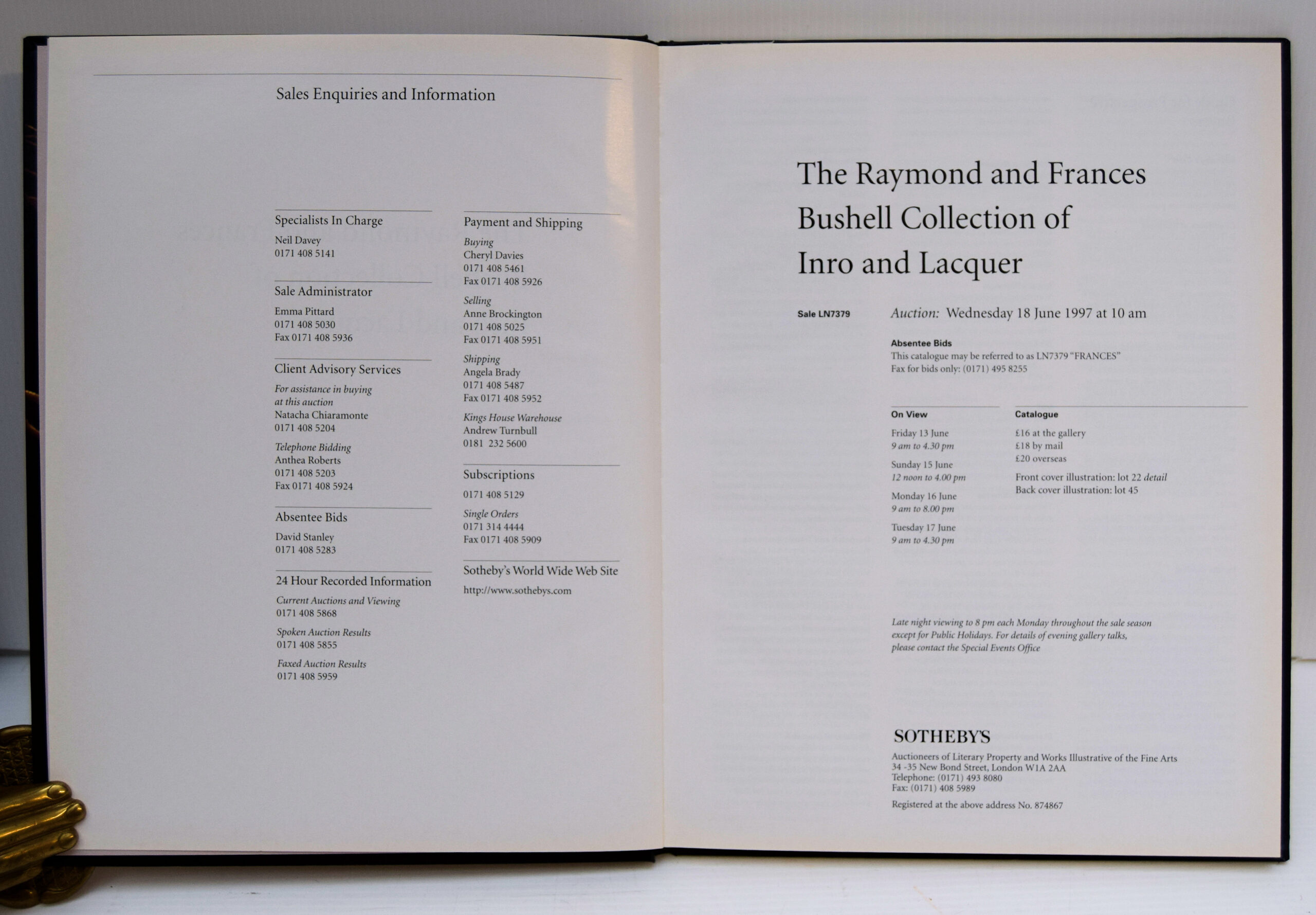 THE RAYMOND AND FRANCES BUSHELL COLLECTION OF INRO AND LACQUER