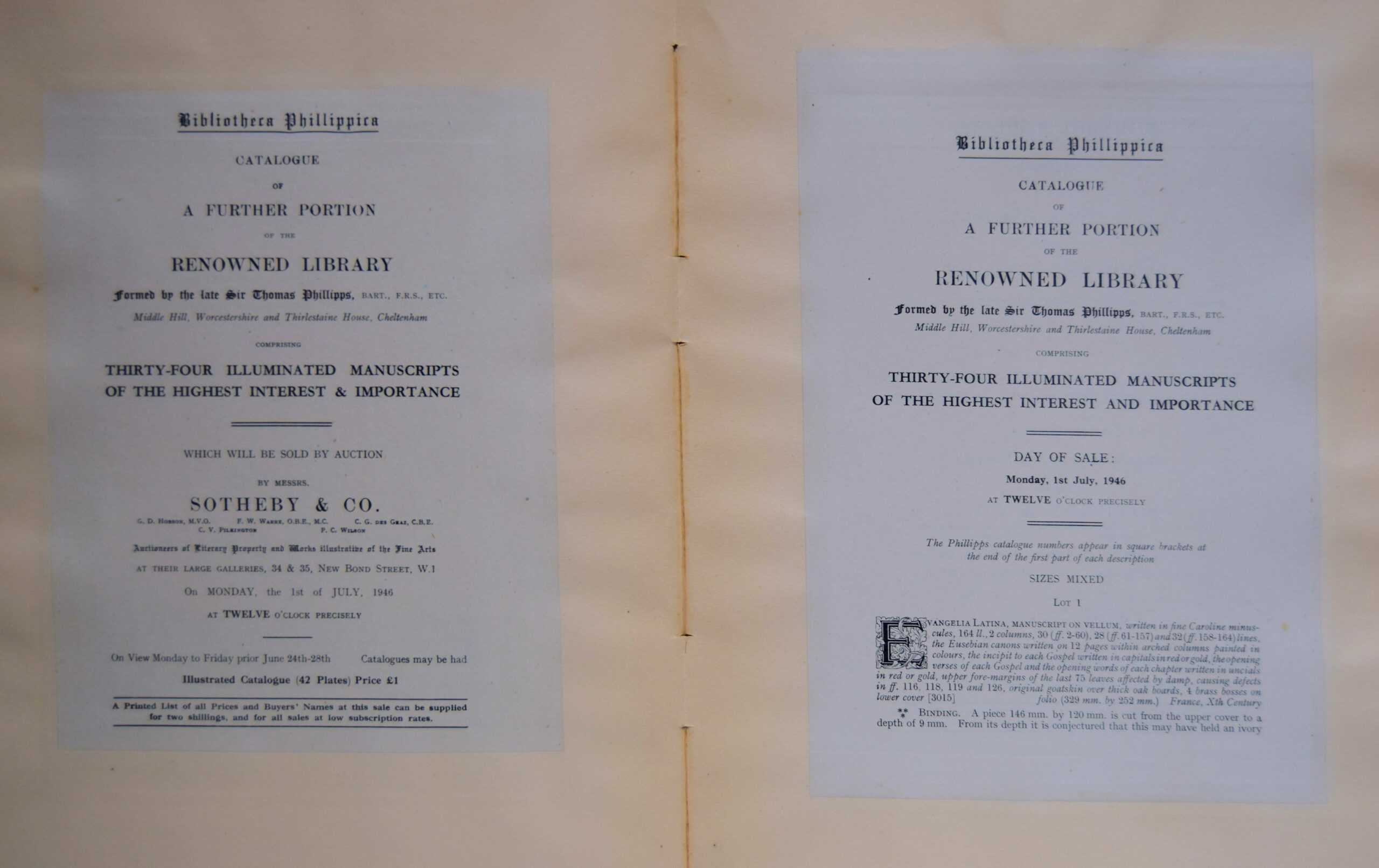 BIBLIOTHECA PHILLIPICA. CATALOGUE OF A FURTHER PORTION OF THE RENOWNED LIBRARY FORMED BY THE LATE SIR THOMAS PHILLIPPS, BART, F.R.S. ETC. - Image 2