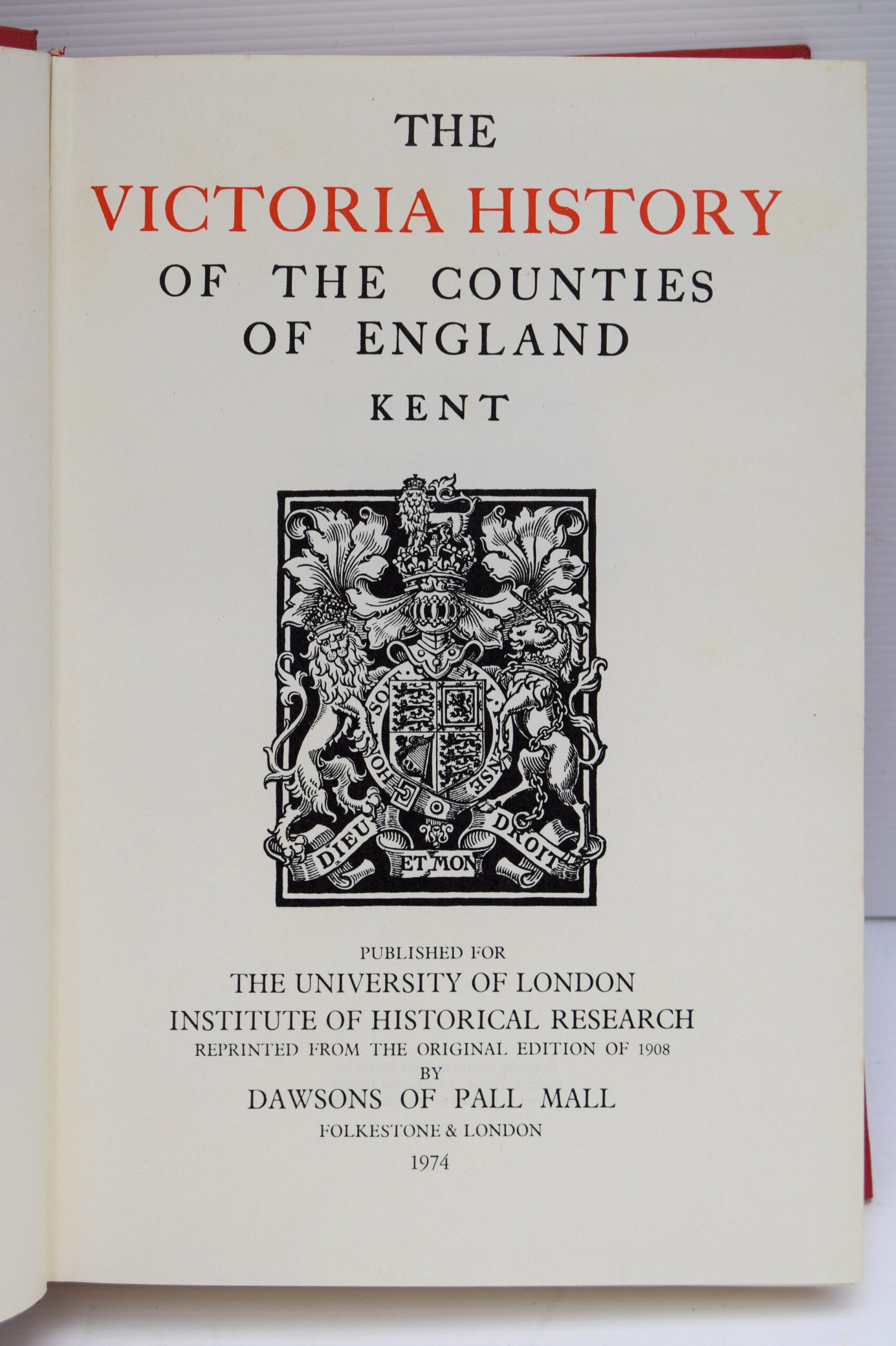 THE VICTORIA HISTORY OF THE COUNTIES OF ENGLAND, KENT. Ed. WILLIAM PAGE. - Image 2