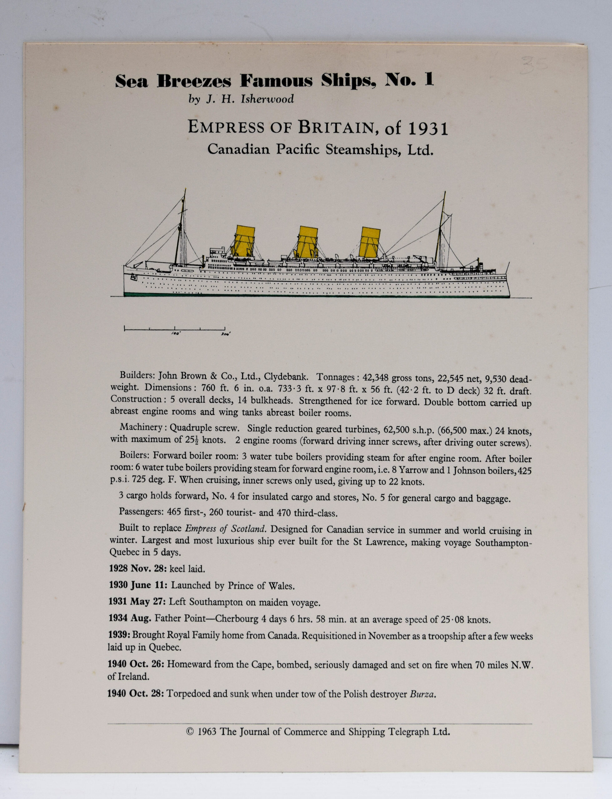 SEA BREEZES FAMOUS SHIPS. - Image 2