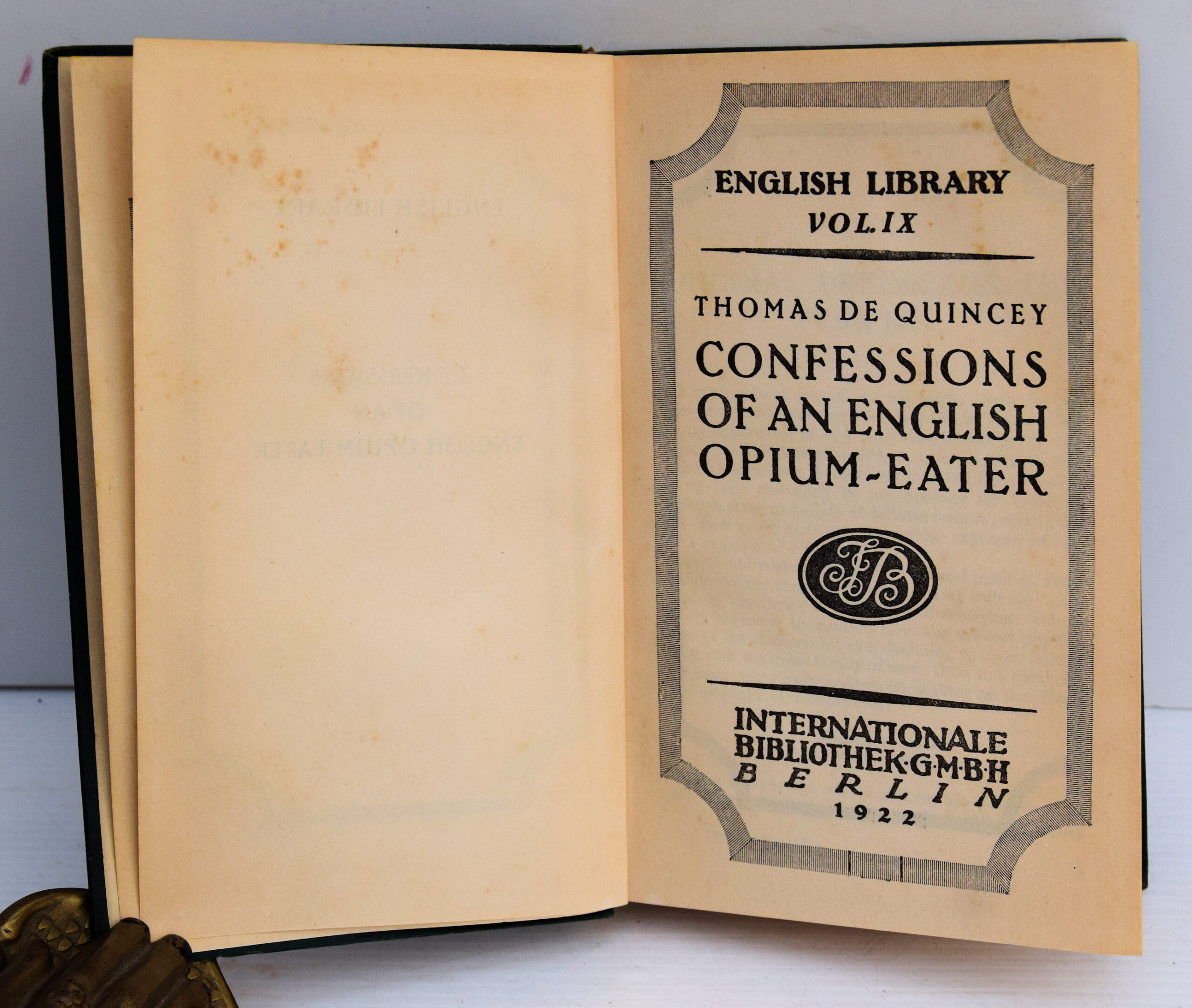 CONFESSIONS OF AN ENGLISH OPIUM-EATER.